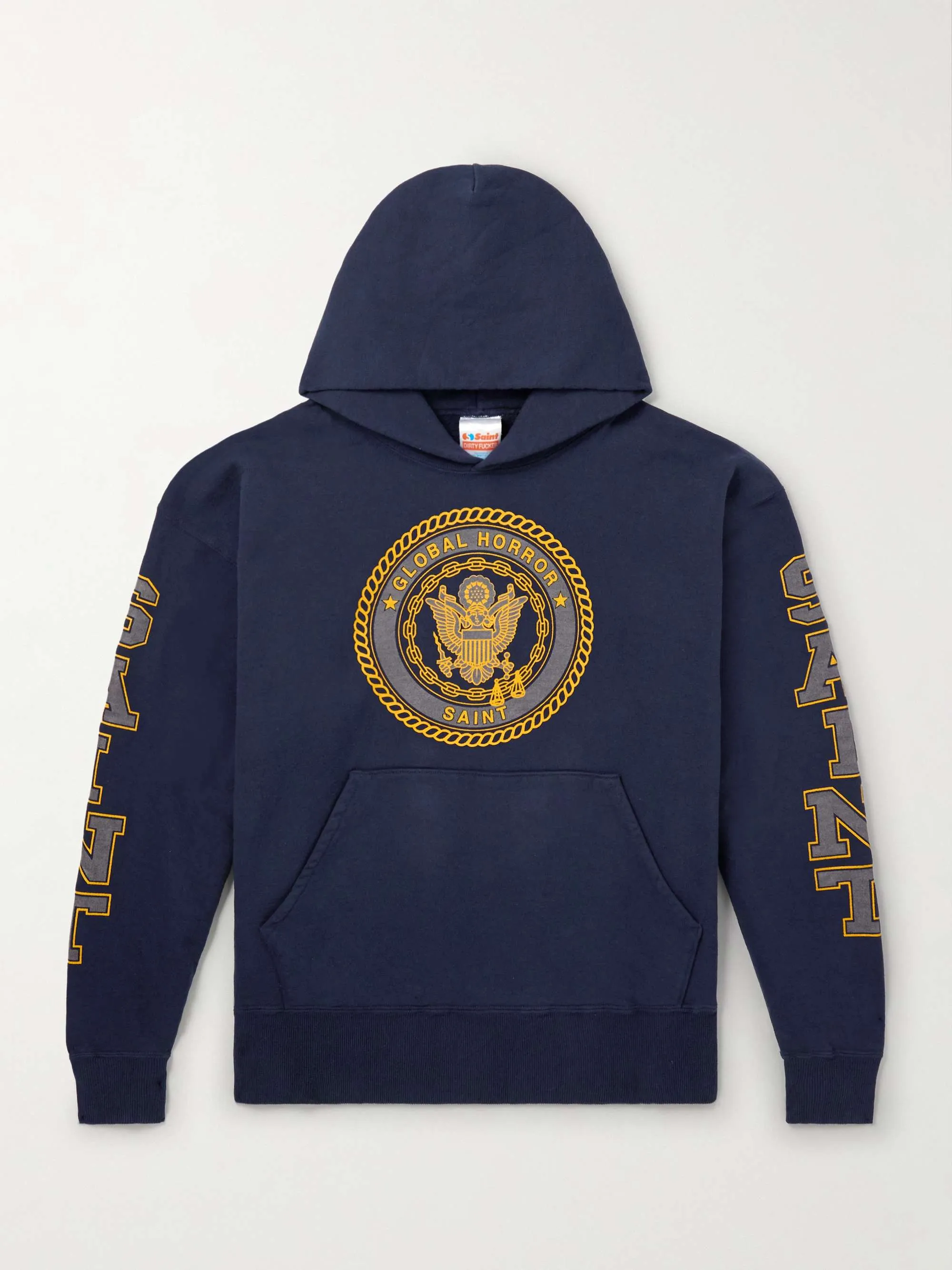 SAINT Mxxxxxx HOODIE/SAINT/NVY Reflective Angel Hoodie Blue S-XL Original open mold Loose cut Comfortable fit Top printing technology 3M reflective paste Best reflective effect in the industry Correct version Original consistent main mark/wash mark/cherub anti-counterfeiting